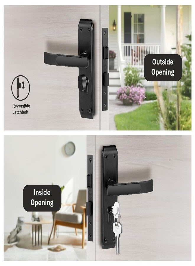 ييل قفل باب نقر من نوع Yale YECM-603-8P-TT-BM لغرفة النوم/المنزل/المكتب/الفندق مناسب للأبواب ذات الفتحة اليسرى/اليمنى | طقم مقبض مع لوحة خلفية 8 بوصة مع زر إبهام، 3 مفاتيح، أسطوانة وجسم القفل (أسود مطفي) - Image 5